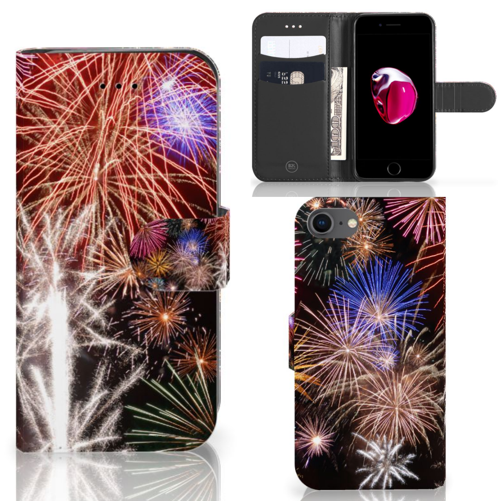 iPhone 7 | 8 | SE (2020) | SE (2022) Wallet Case met Pasjes Vuurwerk