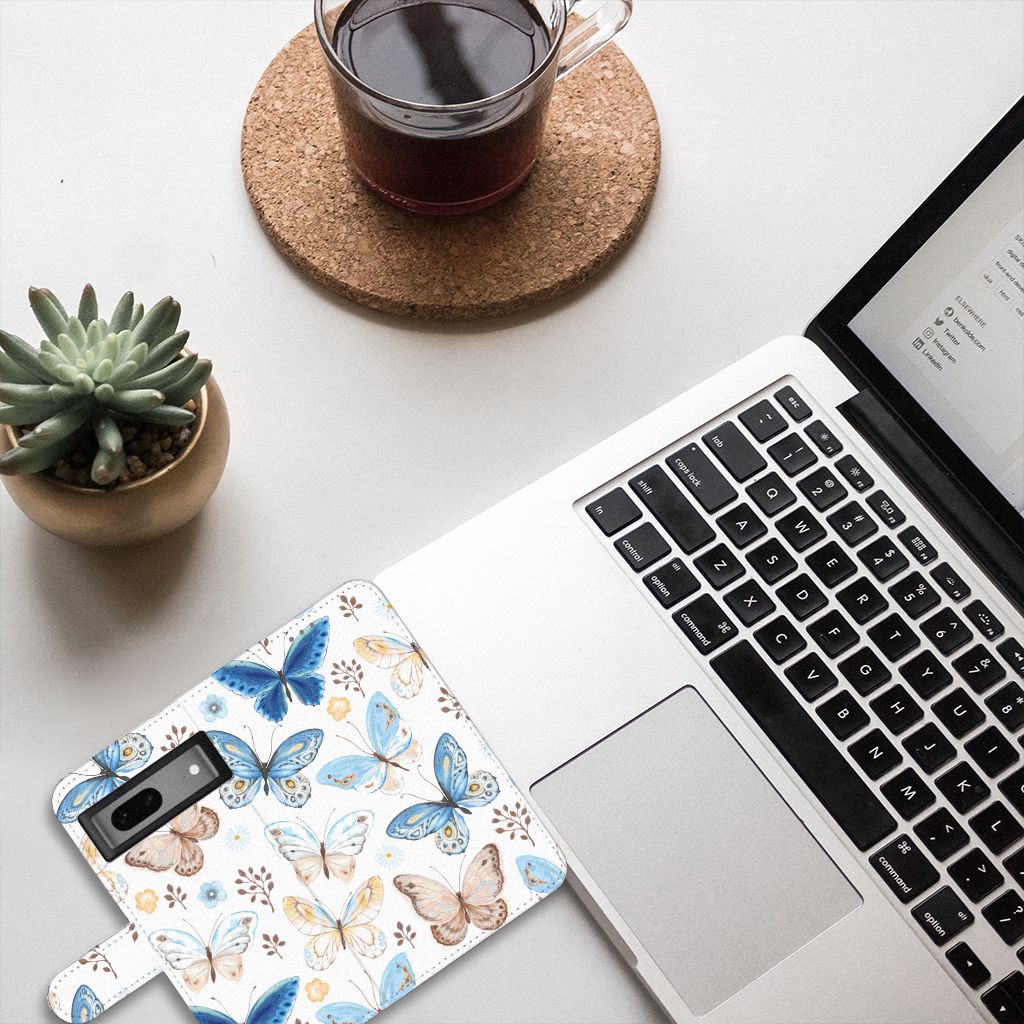 Telefoonhoesje met Pasjes voor Google Pixel 7 Vlinder