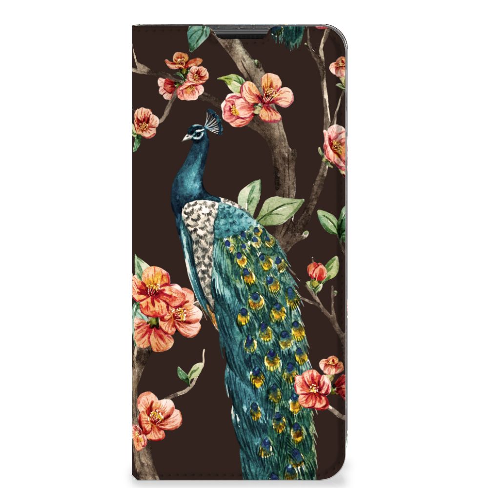 Motorola Moto G51 5G Hoesje maken Pauw met Bloemen - B2C Telecom