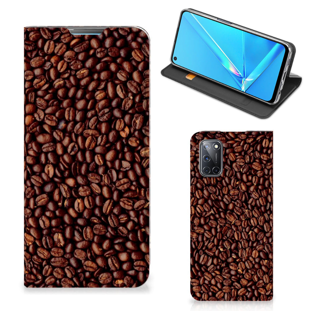 OPPO A52 | A72 Flip Style Cover Koffiebonen