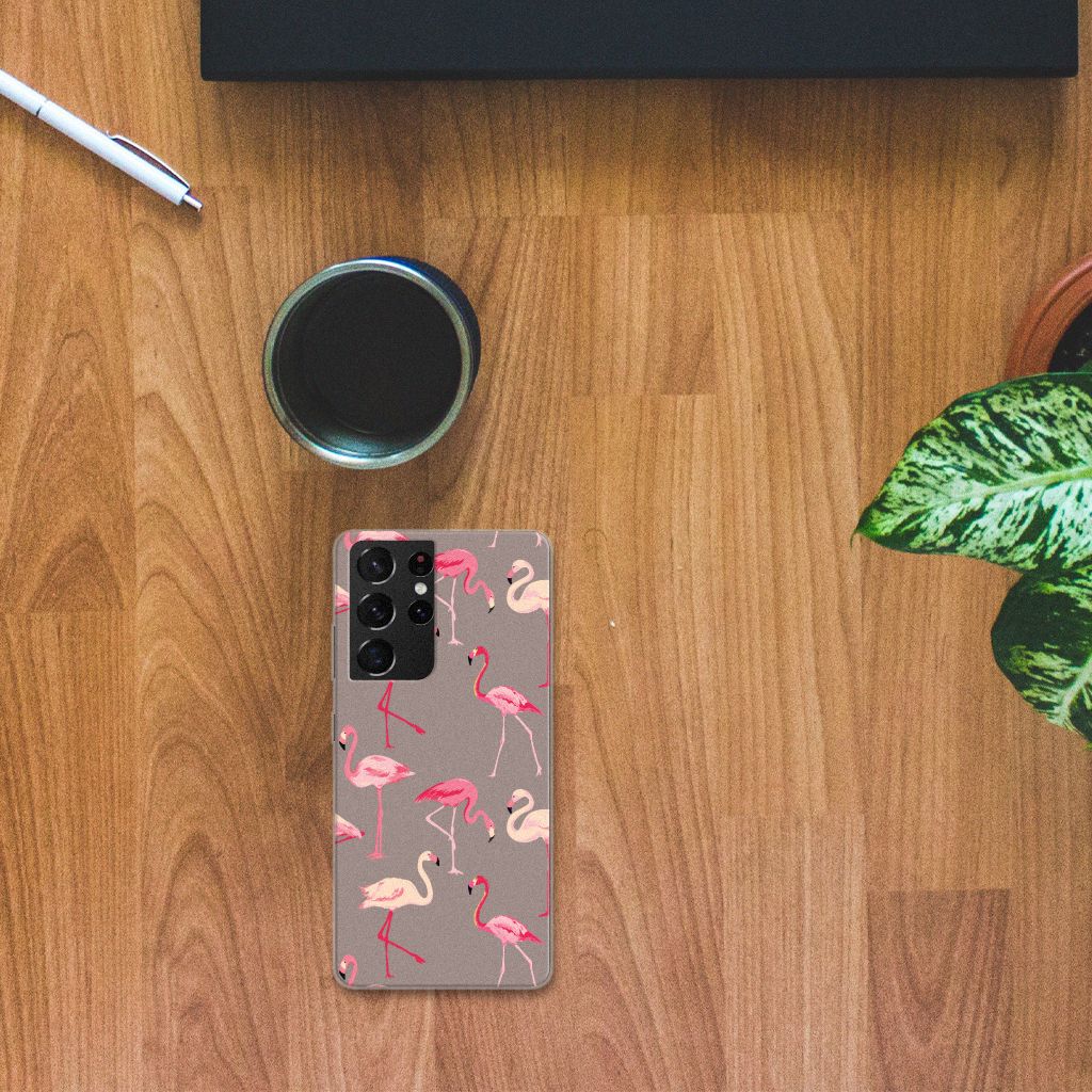Samsung Galaxy S21 Ultra TPU Hoesje Flamingo B2C Telecom