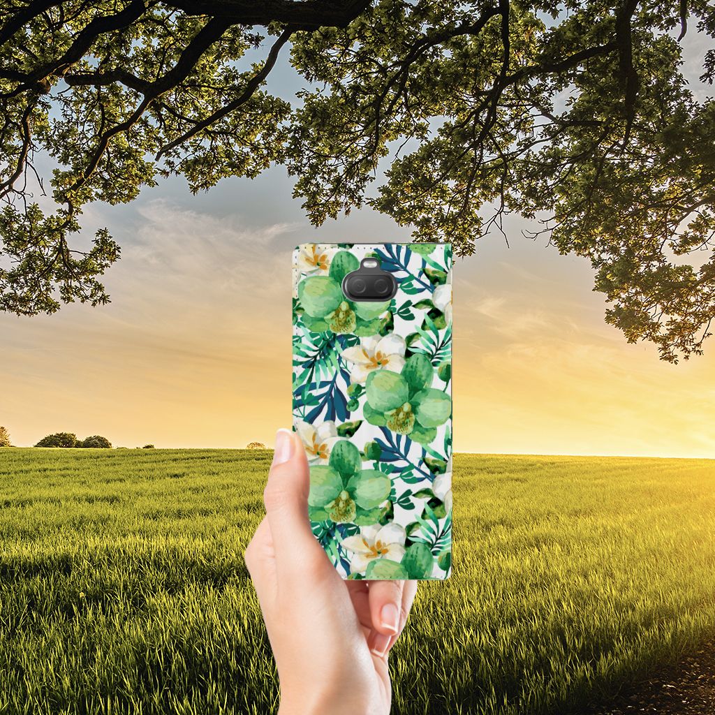Sony Xperia 10 Plus Smart Cover Orchidee Groen