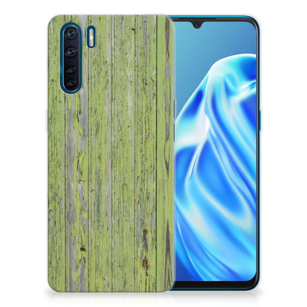 OPPO A91 Bumper Hoesje Green Wood
