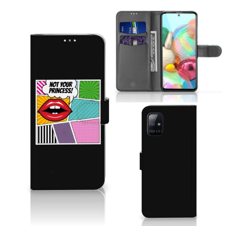 Samsung Galaxy A71 Wallet Case met Pasjes Popart Princess