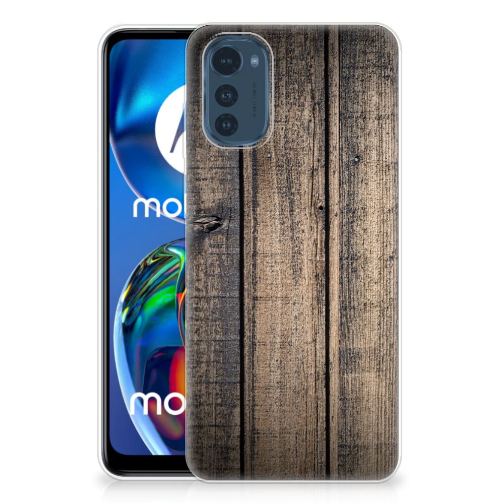 Motorola Moto E32/E32s Bumper Hoesje Steigerhout B2C Telecom