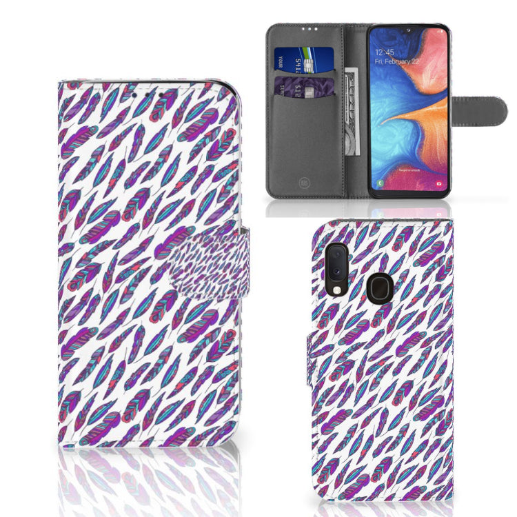 Samsung Galaxy A20e Telefoon Hoesje Feathers Color
