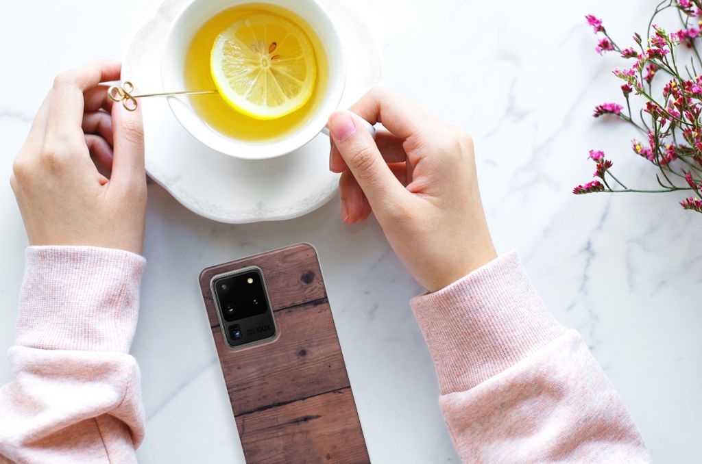 Samsung Galaxy S20 Ultra Bumper Hoesje Old Wood B2C Telecom
