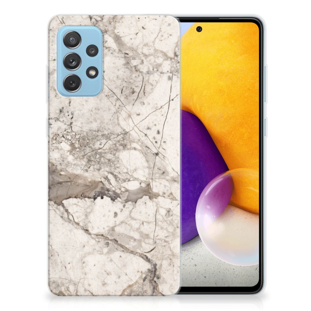 Samsung Galaxy A72 TPU Siliconen Hoesje Marmer Beige B2C Telecom
