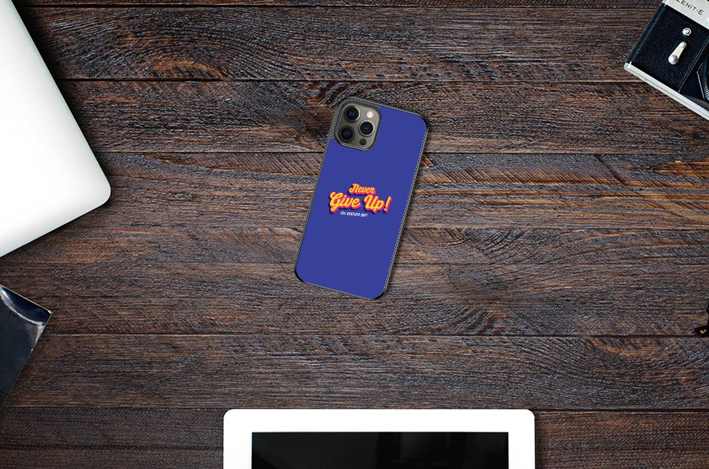 iPhone 12 Pro Max Hoesje met Quotes Never Give Up B2C Telecom