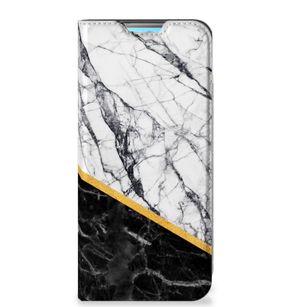 Xiaomi Redmi 10 Standcase Marmer Wit Zwart - Origineel Cadeau Man - B2C Telecom