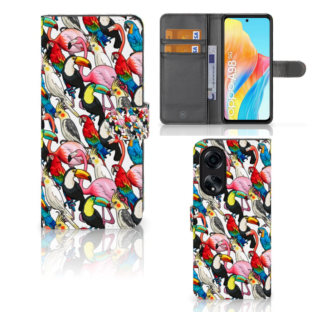 OPPO A98 5G Telefoonhoesje met Pasjes Birds