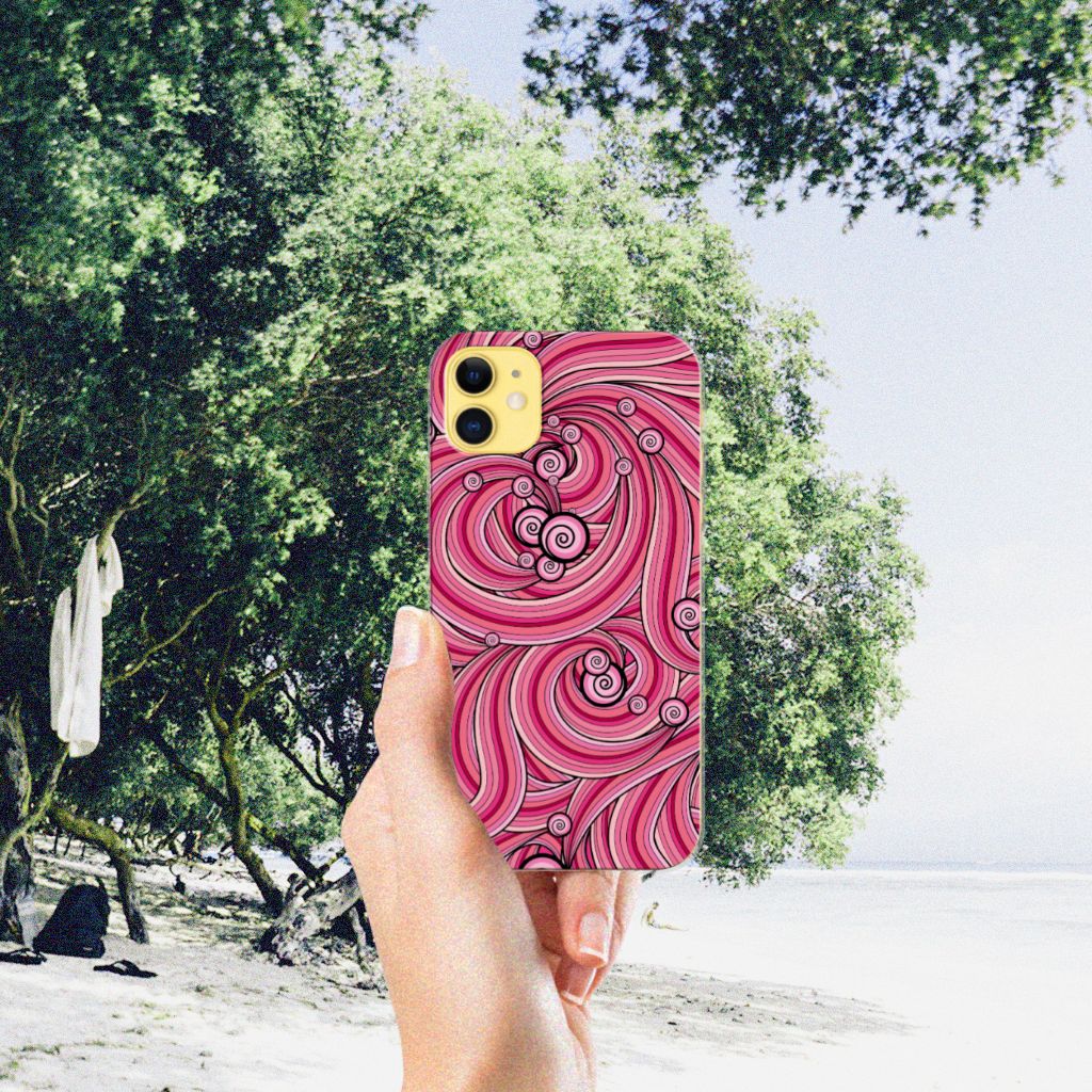 Apple iPhone 11 Hoesje maken Swirl Pink
