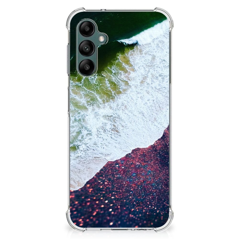 Samsung Galaxy A14 5G/4G Shockproof Case Sea in Space design showcasing vibrant ocean waves and shimmering sand.