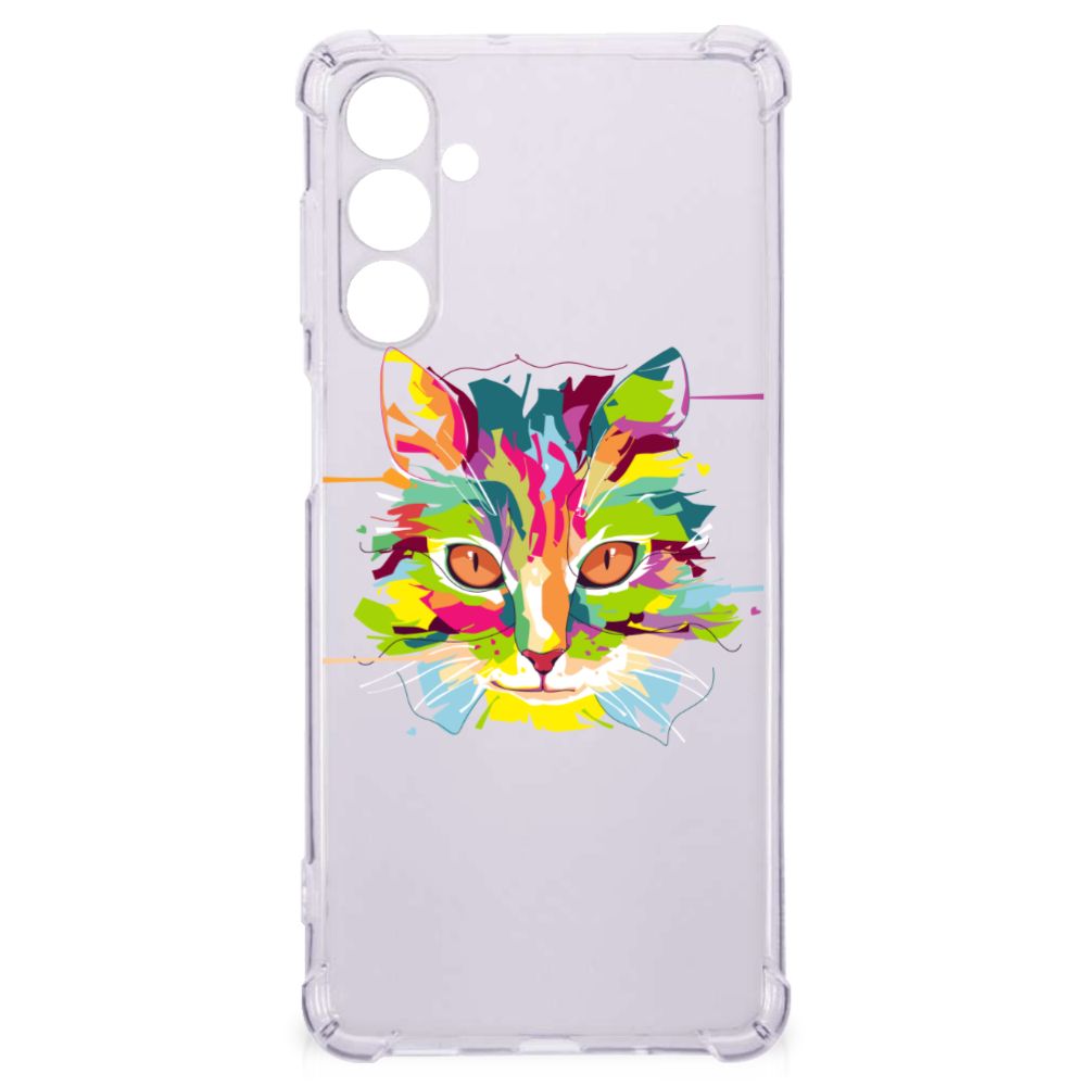 Samsung Galaxy M54 Stevig Bumper Hoesje Cat Color