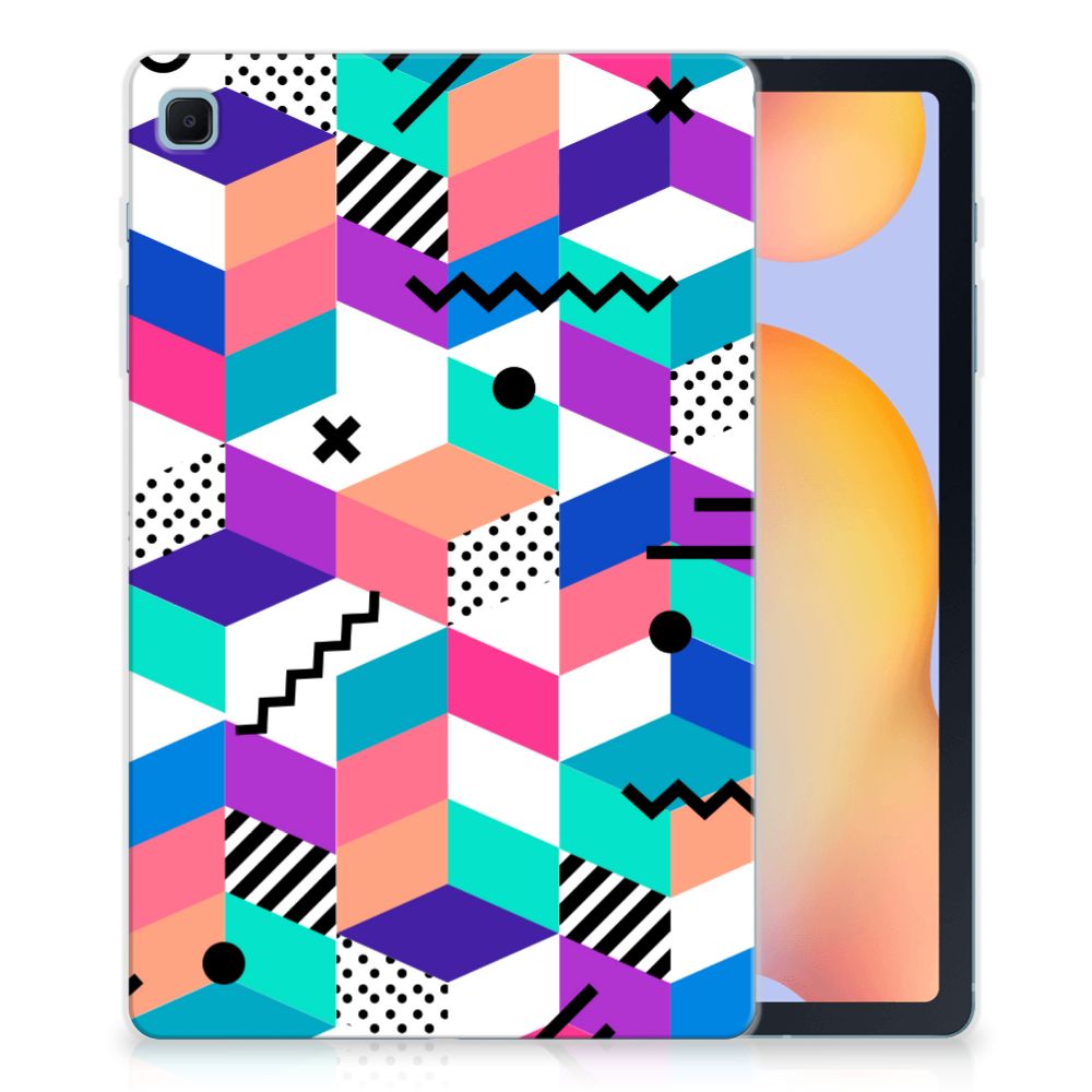 Samsung Galaxy Tab S6 Lite | S6 Lite (2022) Back Cover Blokken Kleurrijk - B2C Telecom