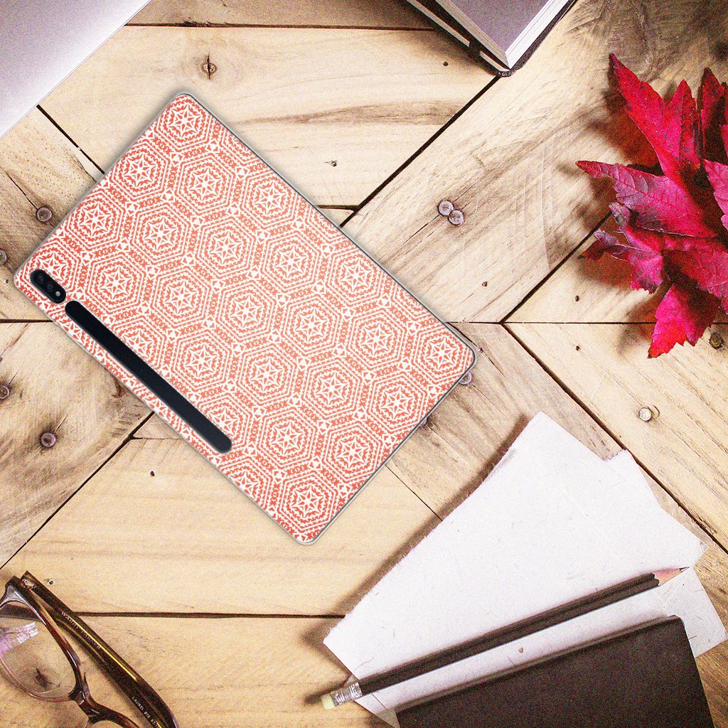 Samsung Galaxy Tab S7 Plus | S8 Plus Hippe Hoes Pattern Orange - B2C Telecom