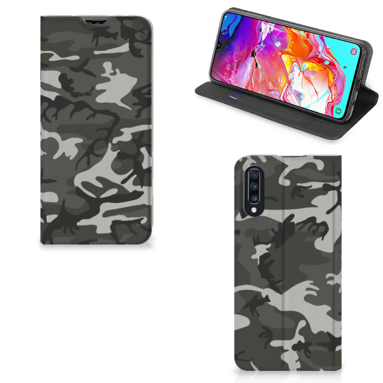 Samsung Galaxy A70 Hoesje met Magneet Army Light