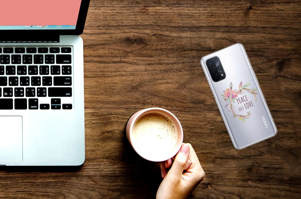 OPPO A74 5G | A54 5G Telefoonhoesje met Naam Boho Text B2C Telecom