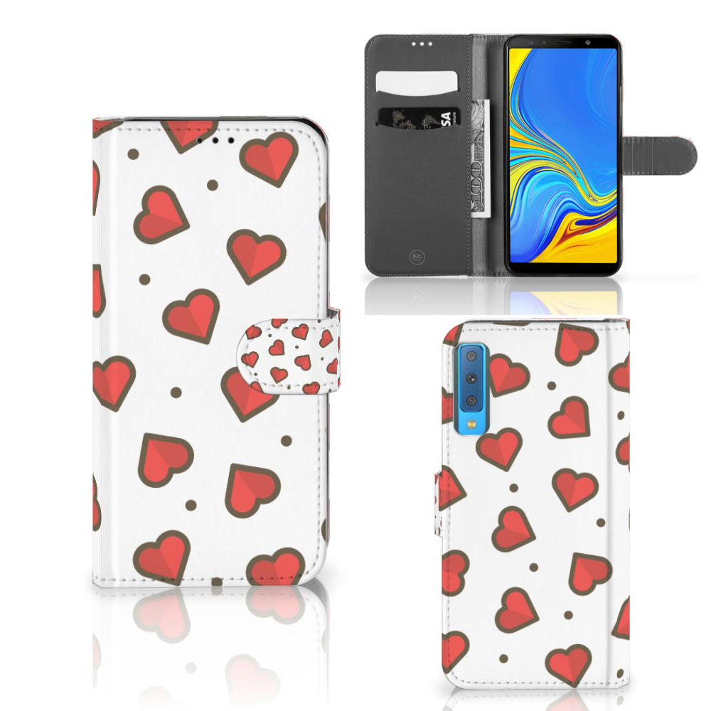Samsung Galaxy A7 (2018) Telefoon Hoesje Hearts