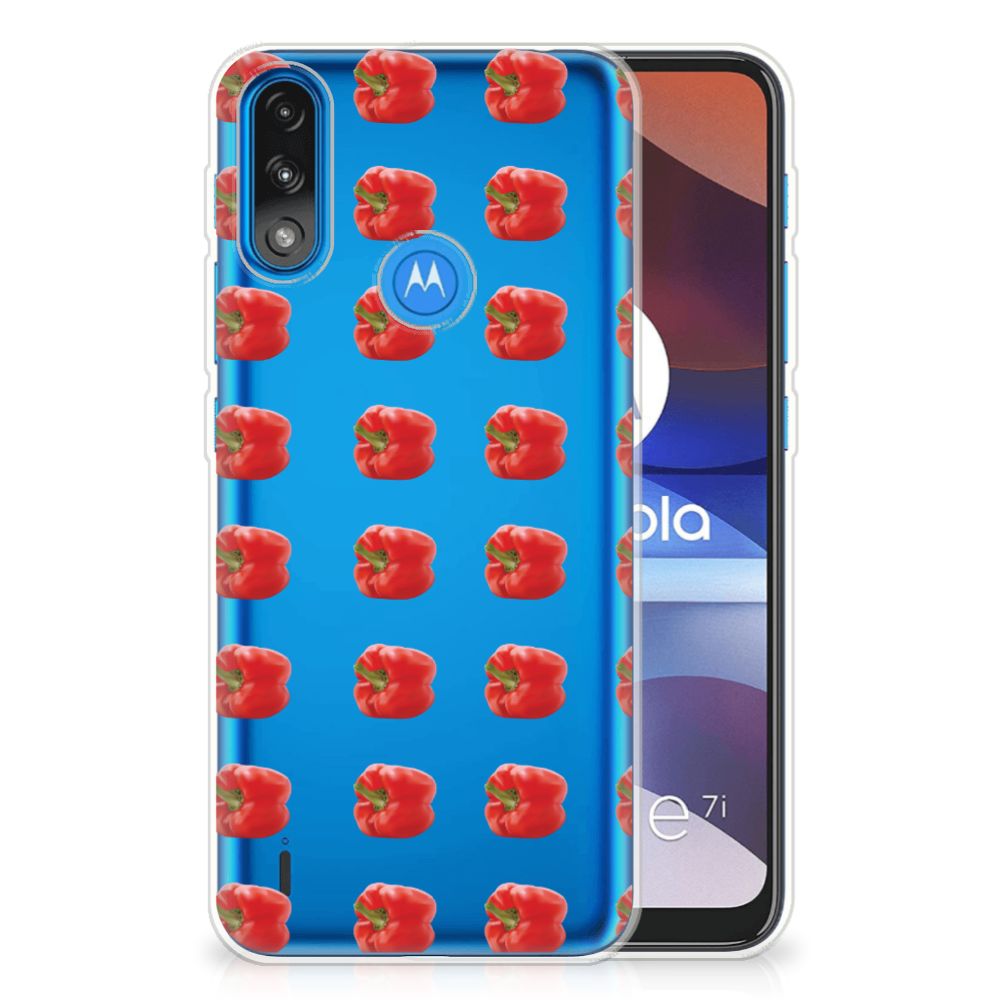 Motorola Moto E7/E7i Power Siliconen Case Paprika Red