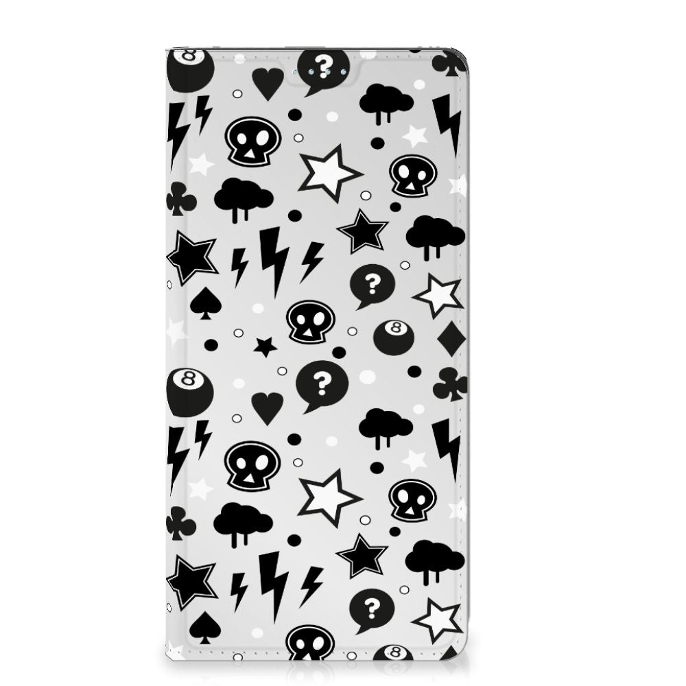 Mobiel BookCase Motorola Moto G72 Silver Punk