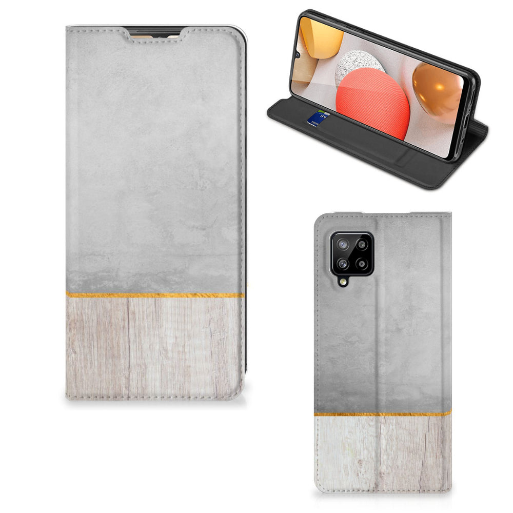 Samsung Galaxy A42 Book Wallet Case Wood Concrete