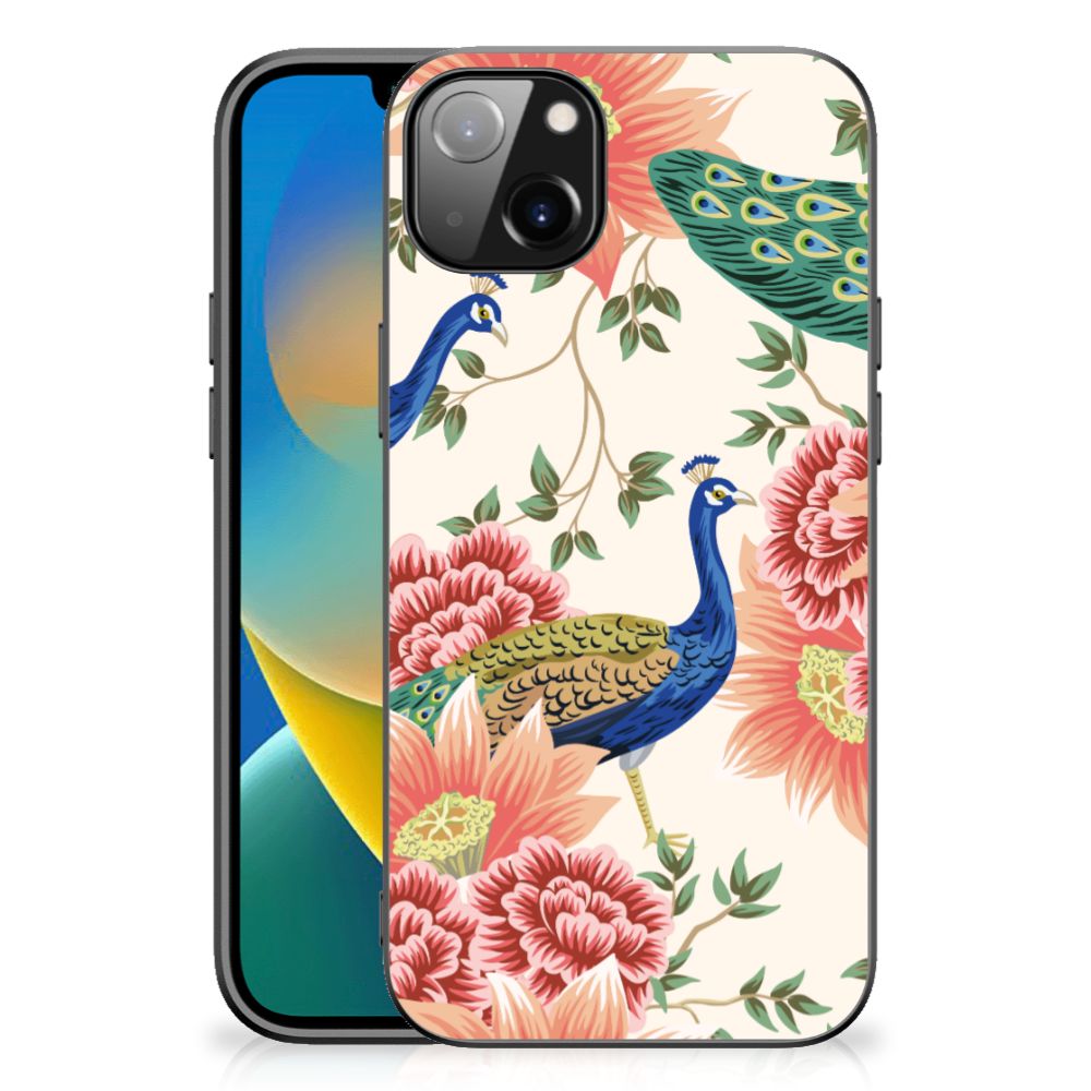 Dierenprint Telefoonhoesje voor iPhone 14 Plus Pink Peacock