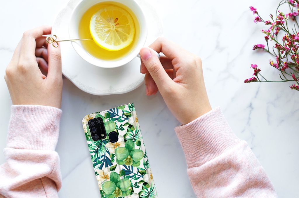 Samsung Galaxy M31 Smart Cover Orchidee Groen - B2C Telecom