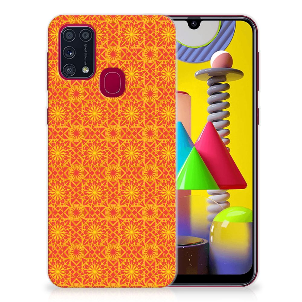 Samsung Galaxy M31 TPU bumper Batik Oranje B2C Telecom