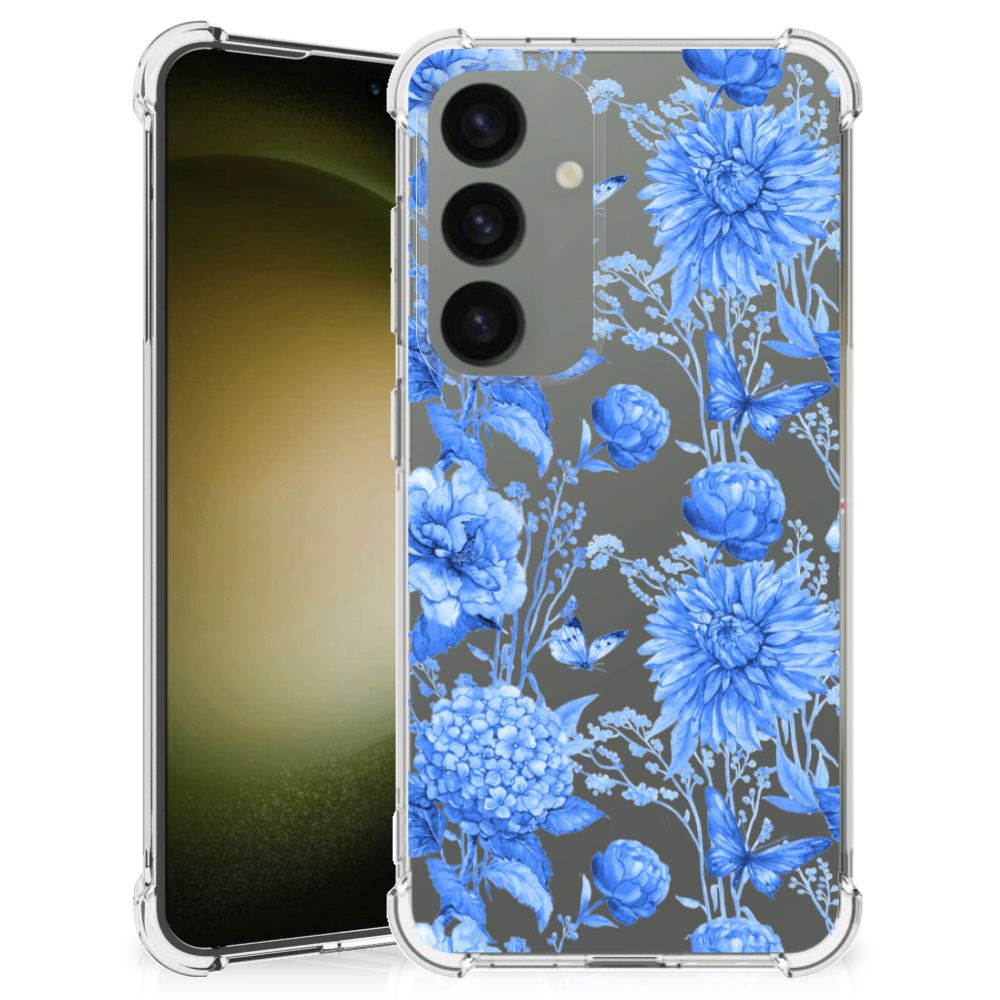 Case voor Samsung Galaxy S24 Flowers Blue B2C Telecom