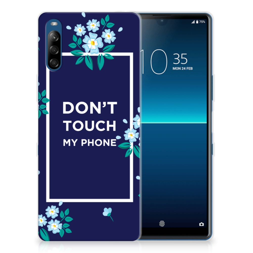 Sony Xperia L4 Silicone-hoesje Flowers Blue DTMP