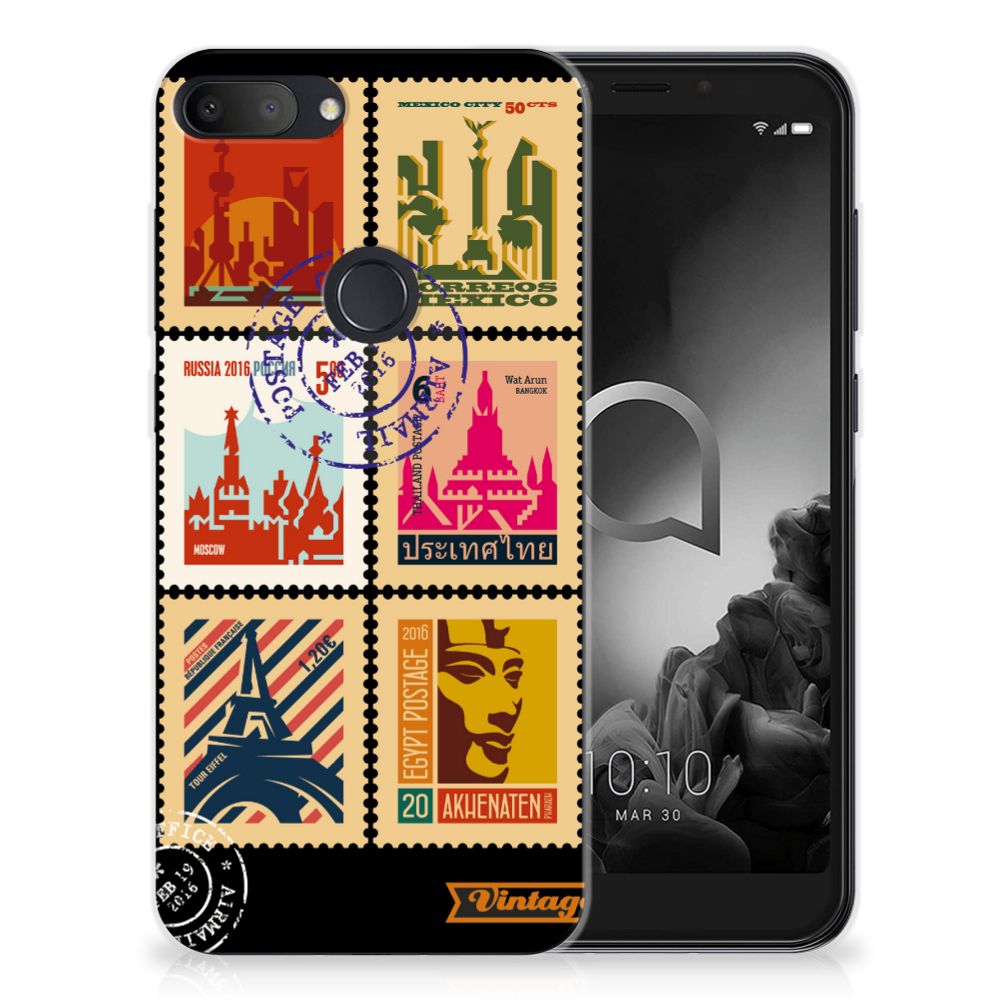 Alcatel 1S (2019) Siliconen Back Cover Postzegels