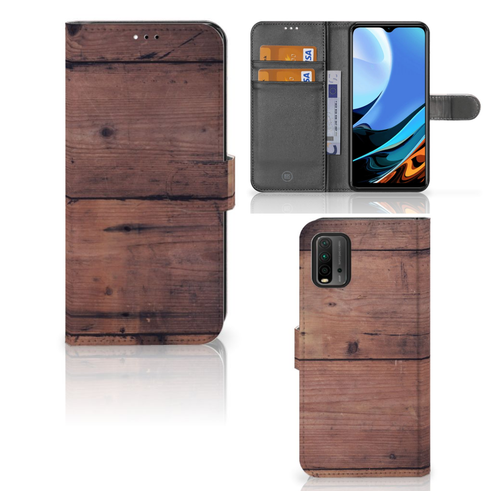 Xiaomi Redmi 9T | Poco M3 Book Style Case Old Wood