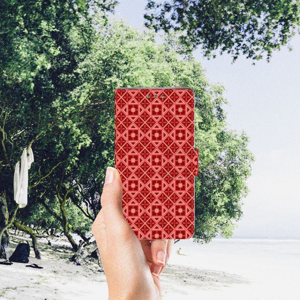 Sony Xperia XZ1 Telefoon Hoesje Batik Rood