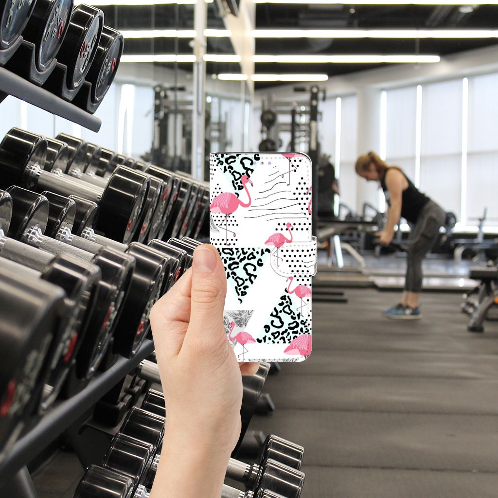 Samsung Galaxy S20 Telefoonhoesje met Pasjes Flamingo Triangle