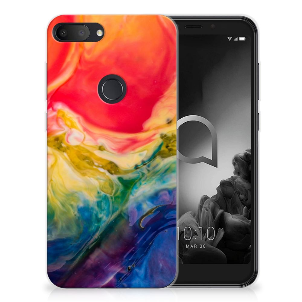 Hoesje maken Alcatel 1S (2019) Watercolor Dark
