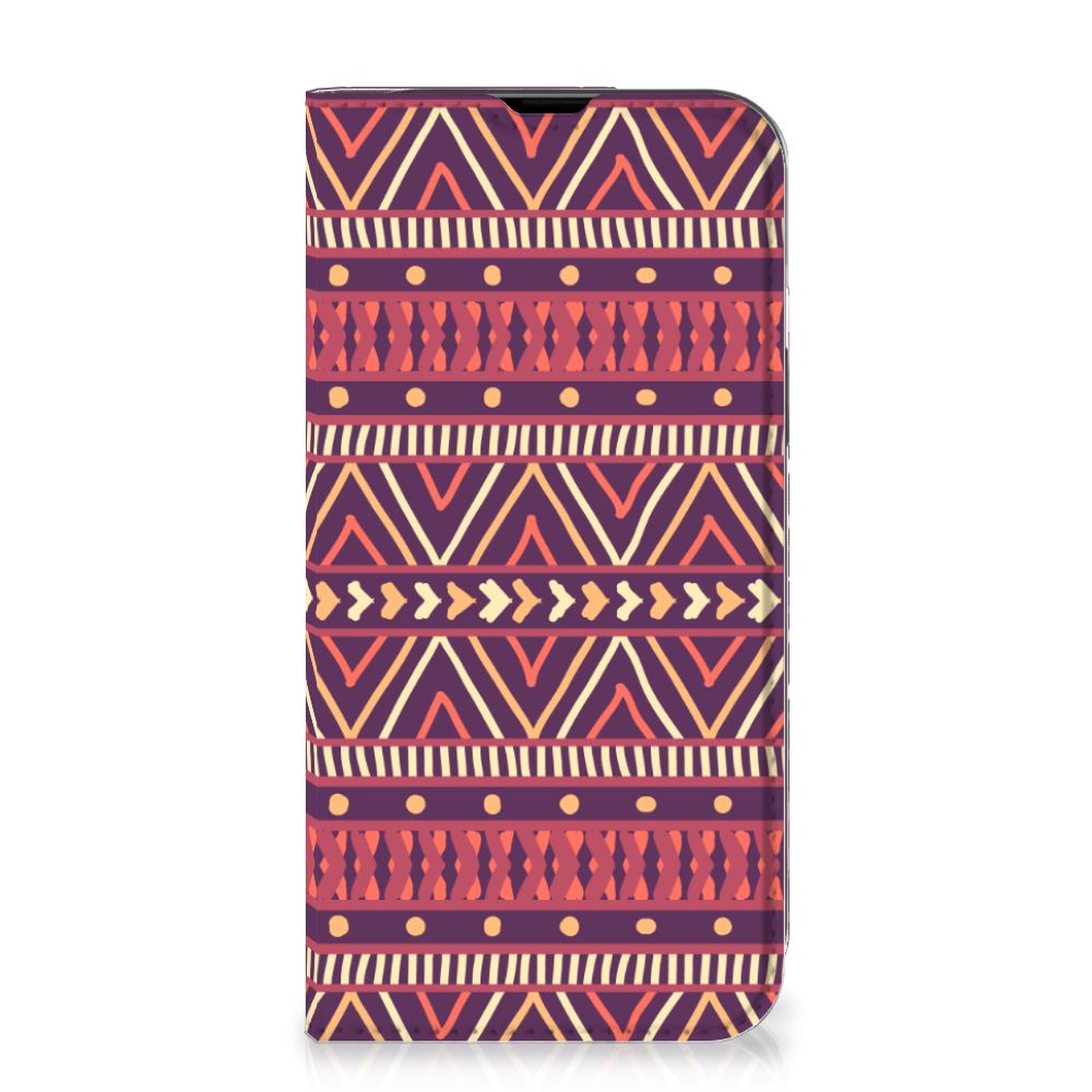 iPhone 14 Hoesje met Magneet Aztec Paars - B2C Telecom