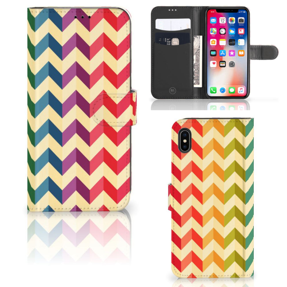 Apple iPhone Xs Max Telefoon Hoesje Zigzag Multi Color