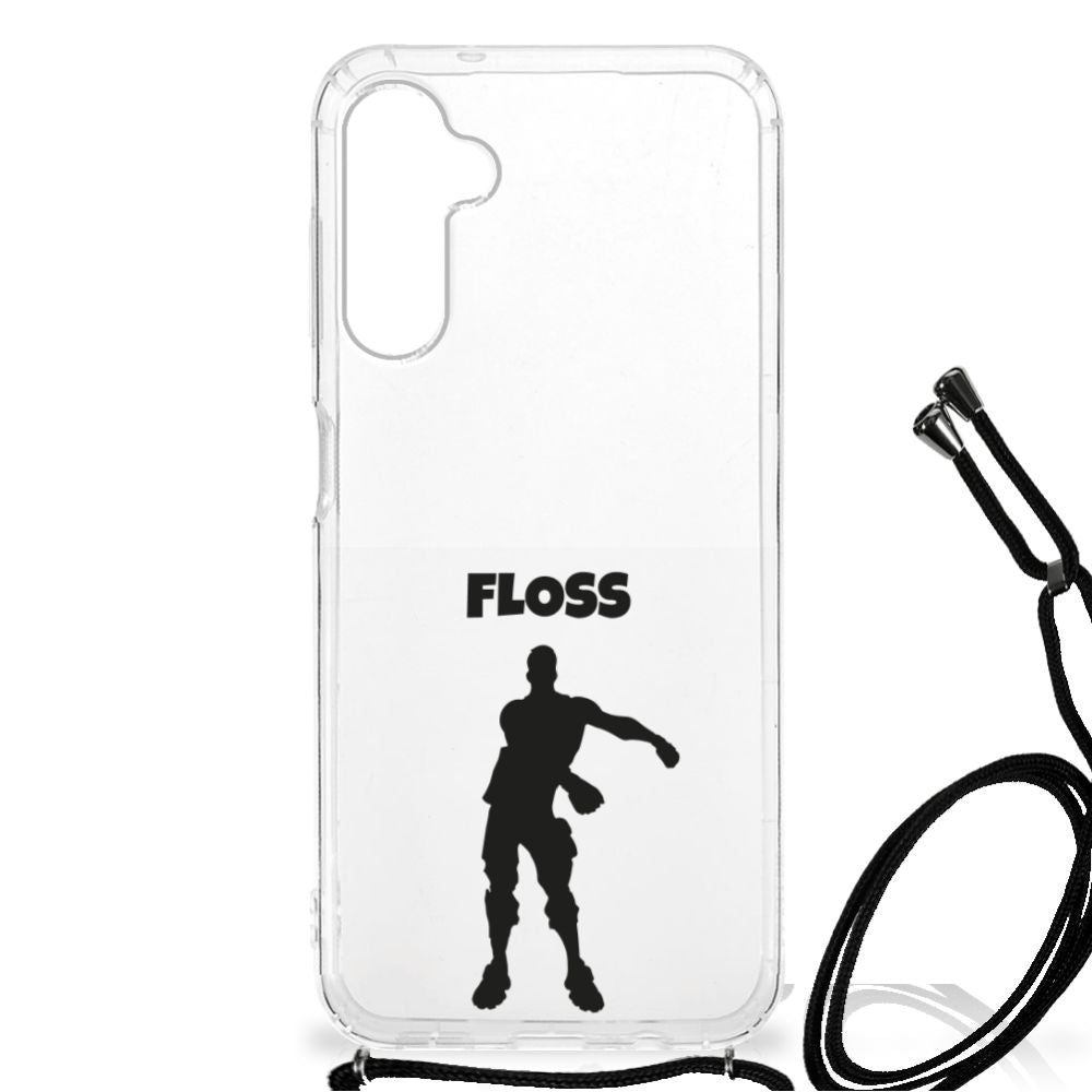 Samsung Galaxy A14 5G Stevig Bumper Hoesje Floss met uniek design en elastische band