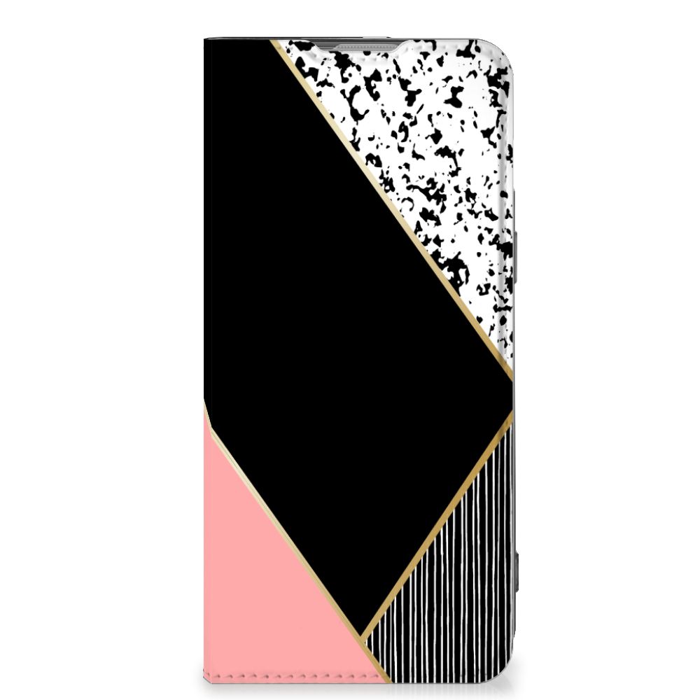OnePlus Nord 2T Stand Case Zwart Roze Vormen - B2C Telecom