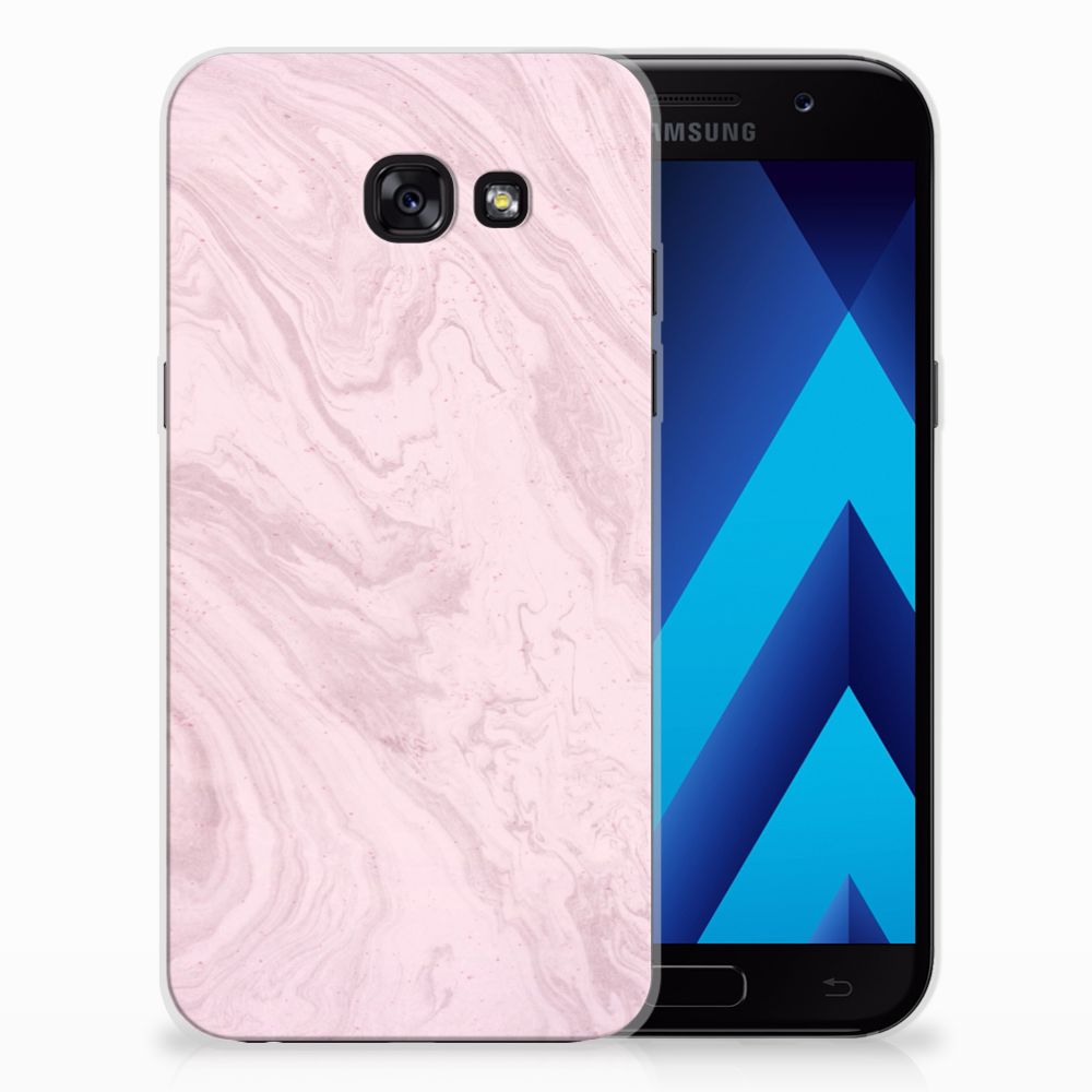 Samsung Galaxy A5 2017 TPU Siliconen Hoesje Marble Pink - Origineel Cadeau Vriendin