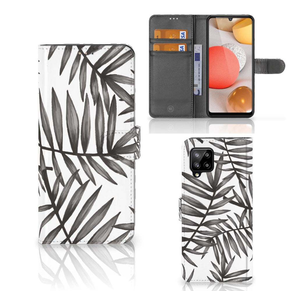 Samsung Galaxy A42 5G Hoesje Leaves Grey