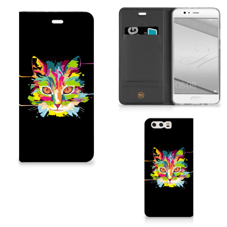 Huawei P10 Plus Magnet Case Cat Color