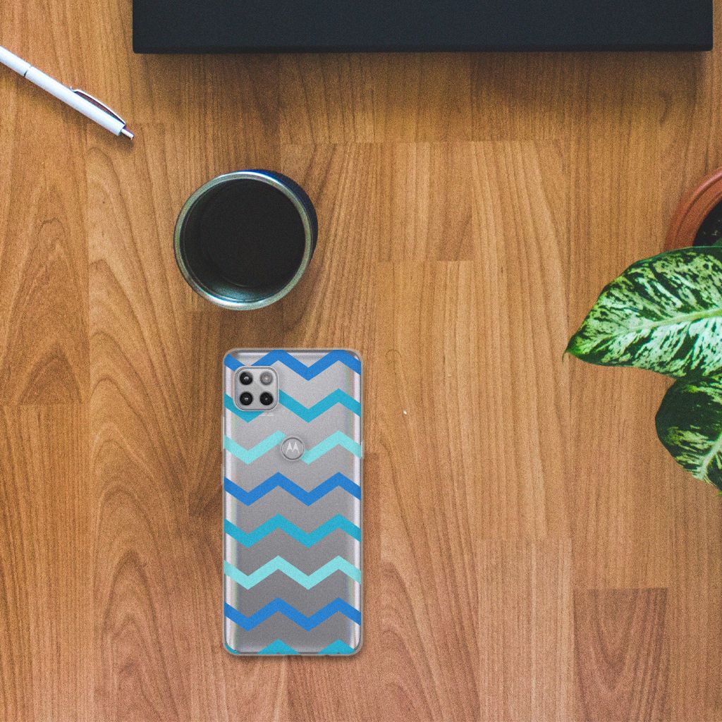 Motorola Moto G 5G TPU bumper Zigzag Blauw B2C Telecom