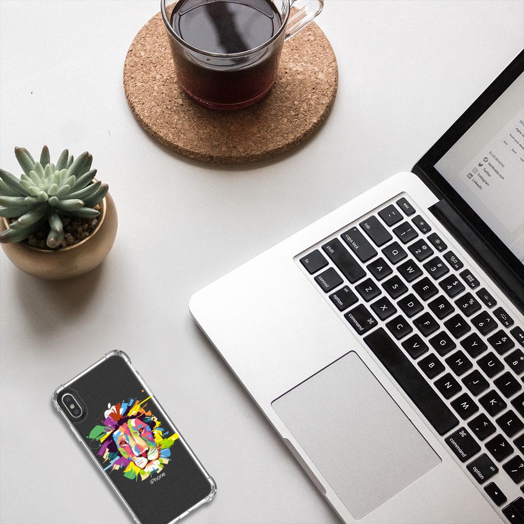 Apple iPhone Xs Max Stevig Bumper Hoesje Lion Color