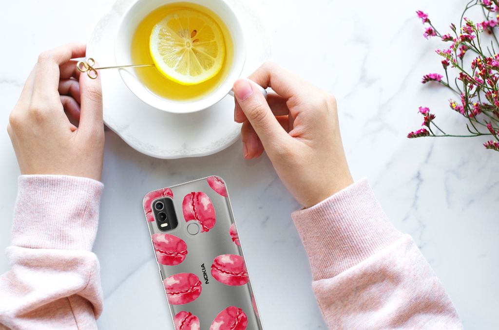 Nokia C21 Plus Siliconen Case Pink Macarons B2C Telecom