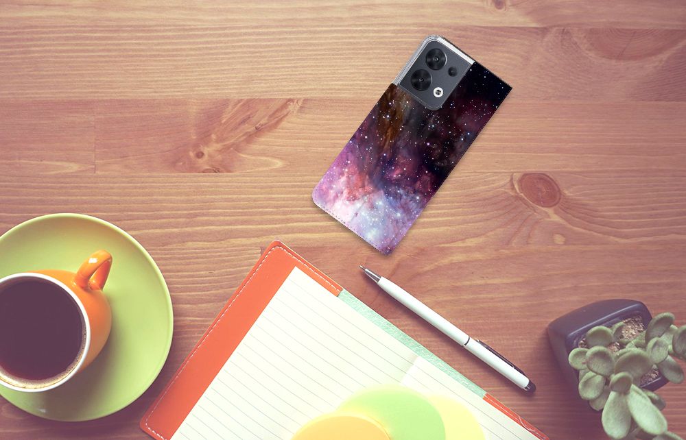 Stand Case voor OPPO Reno8 Galaxy - B2C Telecom
