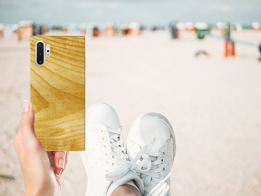 Samsung Galaxy Note 10 Plus Bumper Hoesje Licht Hout