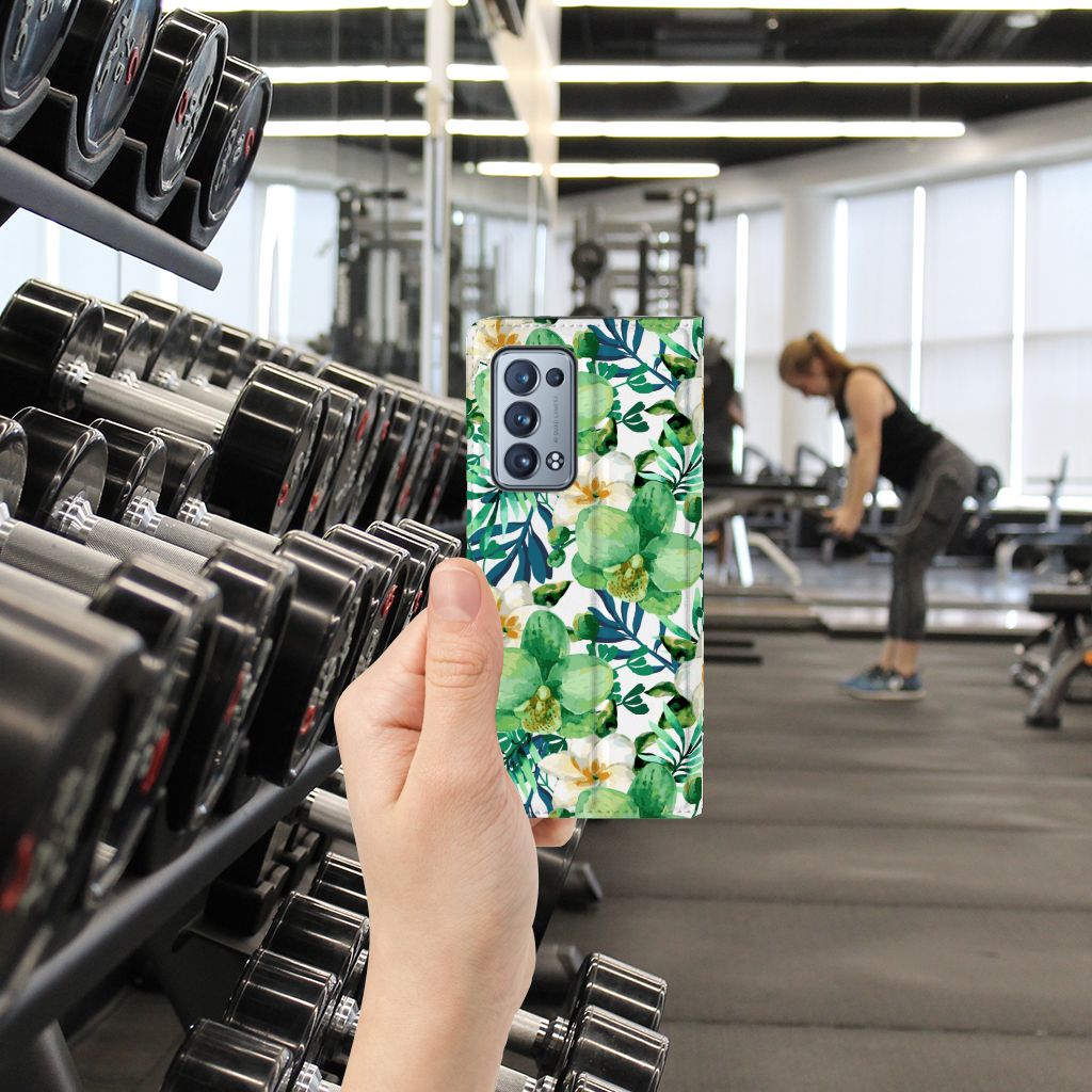 OPPO Reno 6 Pro Plus 5G Smart Cover Orchidee Groen - B2C Telecom