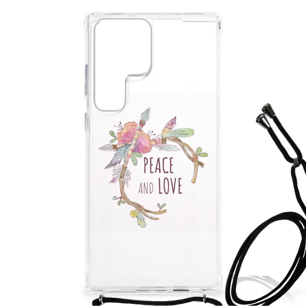 Samsung Galaxy S23 Ultra Stevig Bumper Hoesje Boho Text B2C Telecom